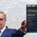 Nigel Farage pointing at a REform UK application form