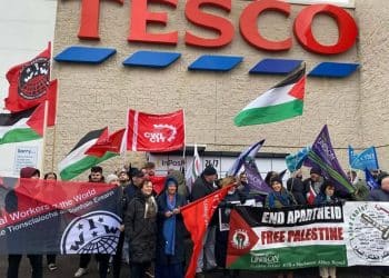 Campaigners outside Tesco