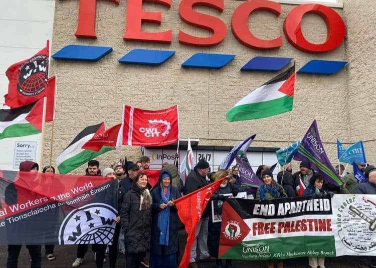 Campaigners outside Tesco