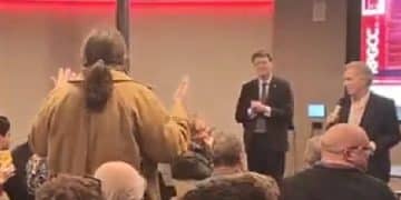 Richard Tice challenged by a climate campaigner