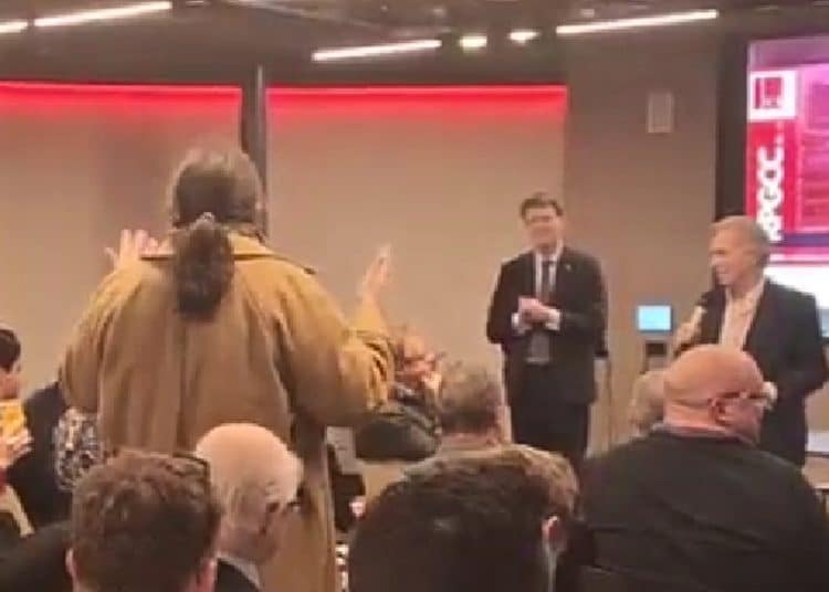 Richard Tice challenged by a climate campaigner