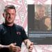 Tommy Robinson superimposed in front of a tweet from Tommy Robinson accused of being a scam