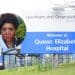 Picture of Savannah Victora-May, with Queen Elizabeth Hospital's entrance sign in the background severe ME medical neglect