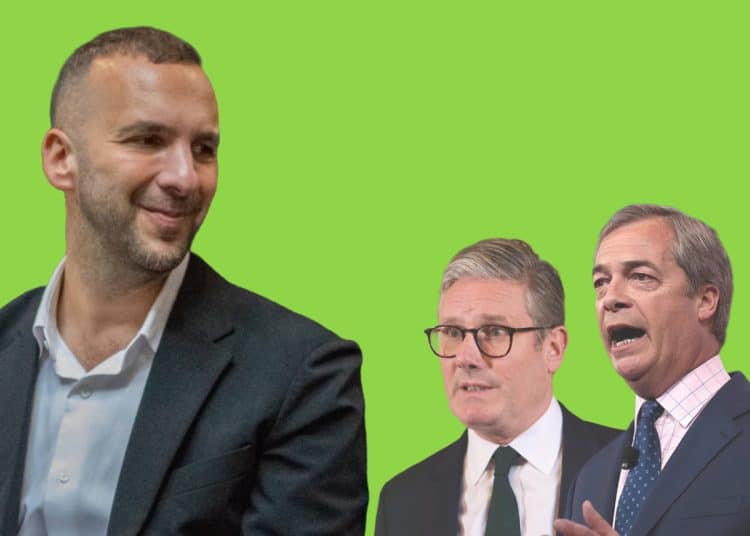 Zack Polanski, Keir Starmer, and Nigel Farage