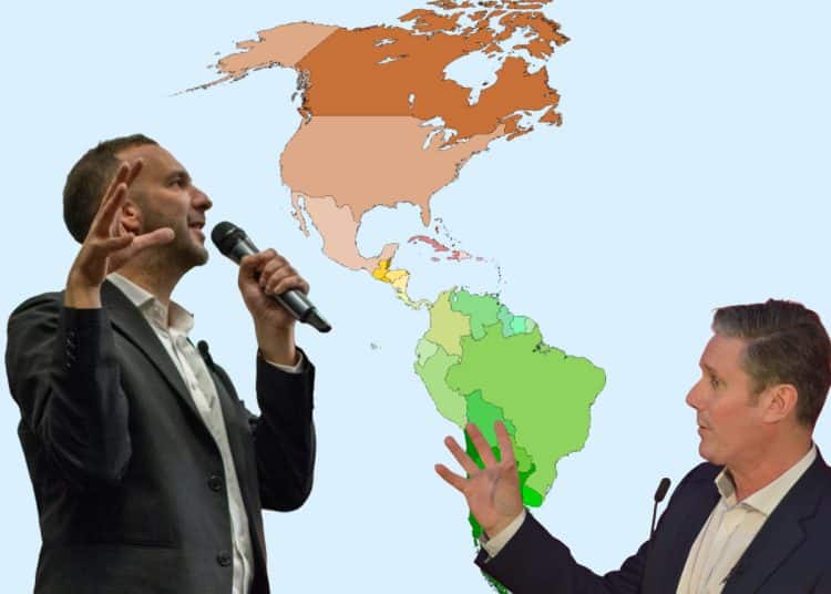 Zack Polanski, Keir Starmer, and a map of the Americas