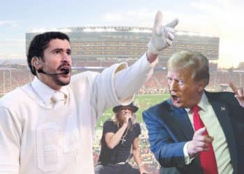 Bad Bunny, Donald Trump, Kid Rock, and an American Football pitch