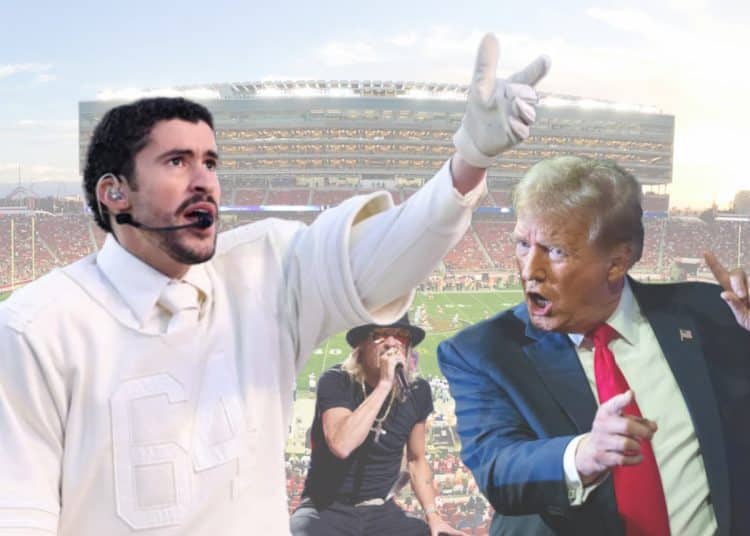 Bad Bunny, Donald Trump, Kid Rock, and an American Football pitch