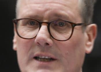 Close up of Keir Starmer's face