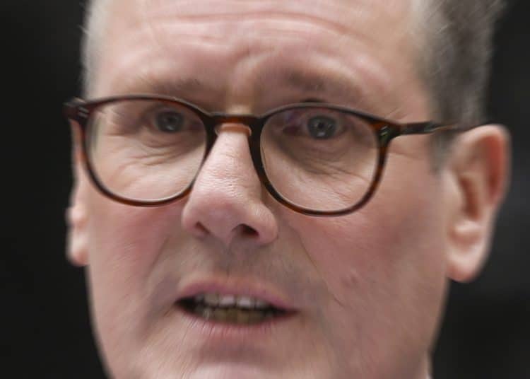 Close up of Keir Starmer's face