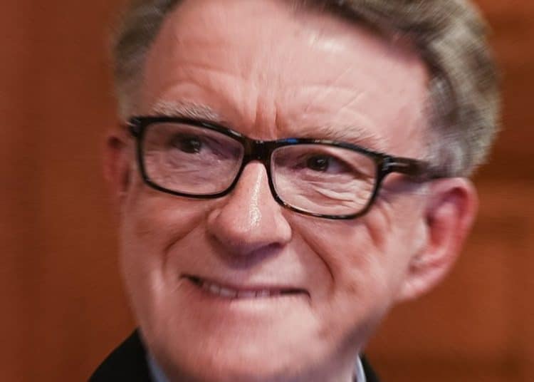 Close up of Peter Mandelson