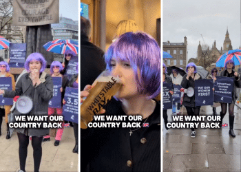 Far right women dressed as Amelia