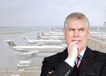 Andrew Windsor in front of an airport