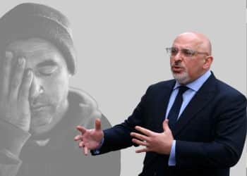 Nadhim Zahawi and a tired man