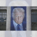 A banner of Donald Trump