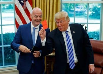 FIFA boss Gianni Infantino and Donald Trump