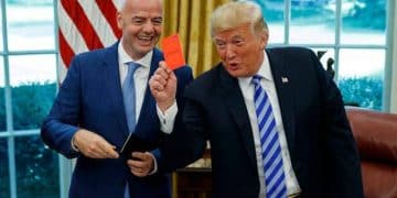 FIFA boss Gianni Infantino and Donald Trump