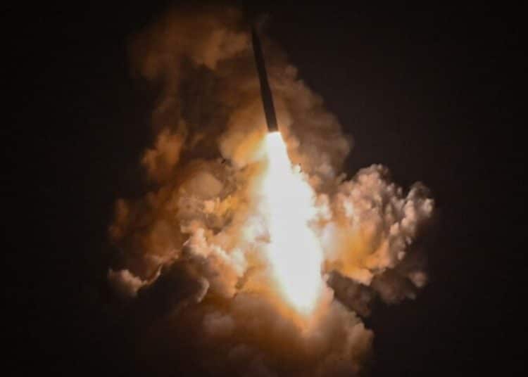 Launch of Minuteman III ICBM Nuclear arms treaty