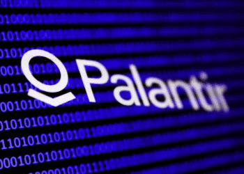 Palantir logo on a computer screen