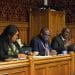 Bell Ribeiro-Addy, Wale Hudson-Roberts and Richard Reddie at Quaker reparations meeting in parliament