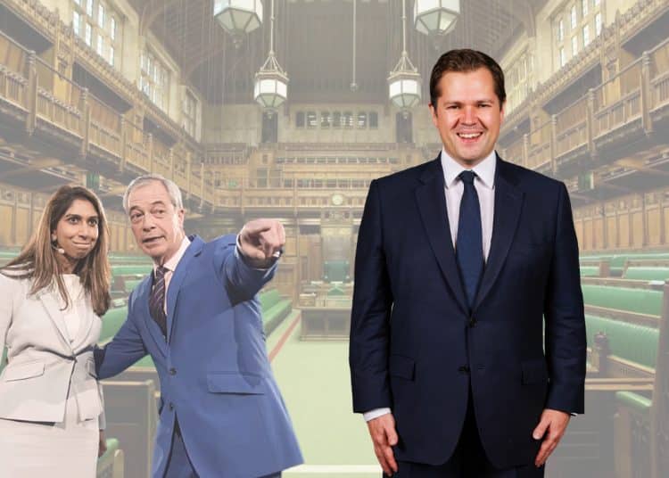 Suella Braverman, Robert Jenrick, and Nigel Farage, Reform