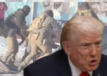 Trump in front of the ICE killers