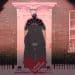 Image in pale red hues. Number 10 Downing Street with a Labour Together logo in front of the door and a shadow of a man cast onto to it from the top of the logo. DWP