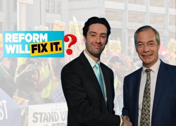 Ben Flook and Nigel Farage, Reform