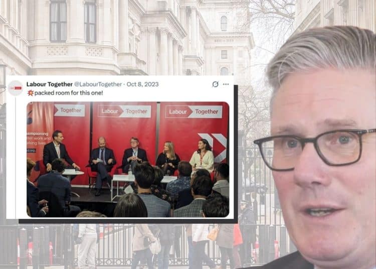 Keir Starmer and a deleted Labour Together tweet featuring Peter Mandelson