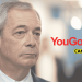 Nigel Farage looks sheepish next to the YouGov and Canary UK logos