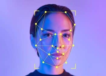 Image illustrating facial recognition AI systems