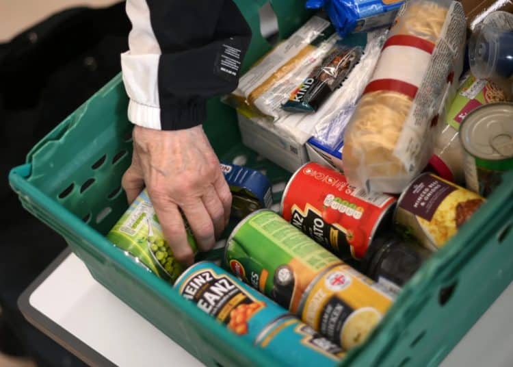 Basket of food at a food bank