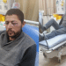 Two photos side by side: a Palestinian man in hospital whose left eye is swollen shit and another photo of him in bed holding what appears to be an ice pack over his eye