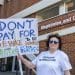 Water bill boycotter Julie Wassmer outside Margate Magistrates Court