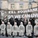 Protesters in fron of a banner reading Kill Rosebank So We Can Live