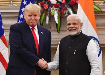 India - Modi Trump handshake