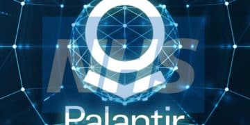 Composite image of NHS logo within a Palantir image