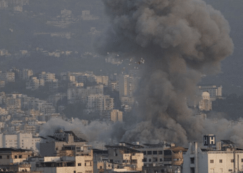 Smoke rises after an airstrike in a southern suburb of Beirut, the capital of Lebanon.