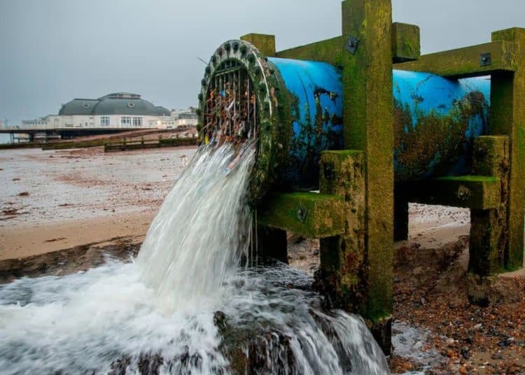 Southern Water outflow at Worthing beach sewage water bills