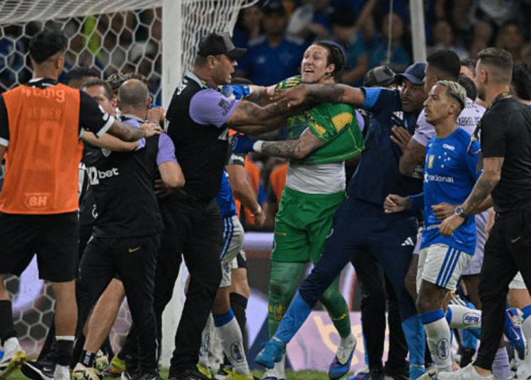 brawl during football match