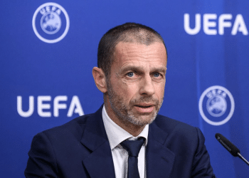 Aleksander čeferin at a UEFA press conference