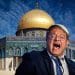 Composite image showing Itamar Ben Gvir in front of Al Haram Al Sharif compound, home of Al-aqsa Mosque