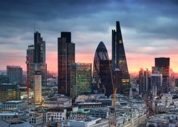 City of London skyline. Illustrative of link between financial corruption and child undernutrition