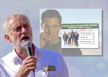Jeremy Corbyn and a leaflet from councillors who claim Corbyn backed them