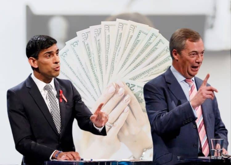 Rishi Sunak, Nigel Farage, and a handful of cash