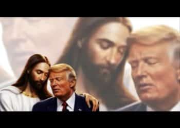 Images of Trump with Jesus