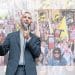 Zack Polanski superimposed over a London renters protest