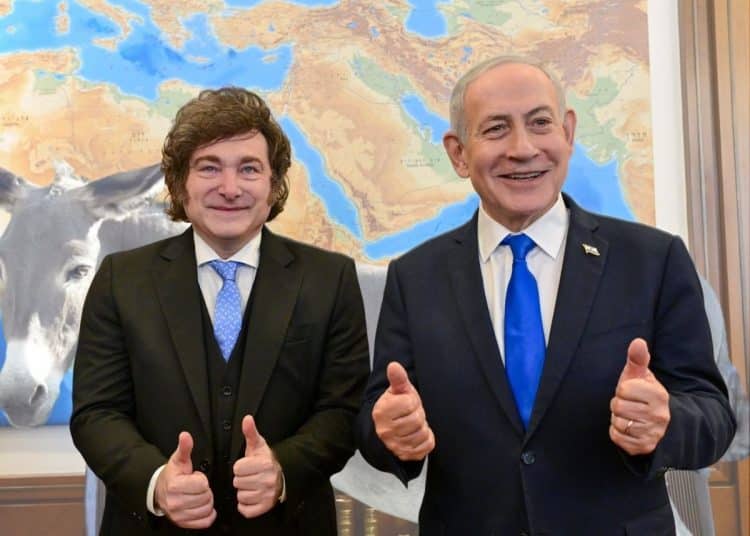 Javier Milei, Benjamin Netanyahu, and a donkey