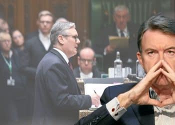 Keir Starmer in parliament and Peter Mandelson Labour