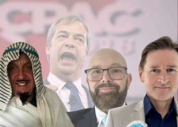 Nigel Farage and three expelled Reform candidates