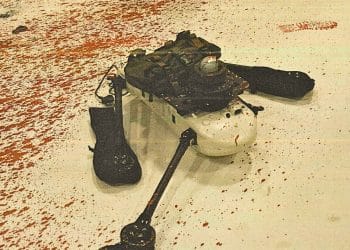 Image of damaged drone at Israeli owned arms factory in Filton